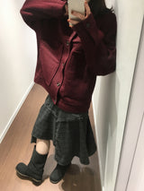 ランブルチェックカットアウトミディスカート (2color)