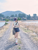 BUTTON SLACKS SHORTS (CHARCOAL)