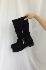 Loose Fit Buckle Boots