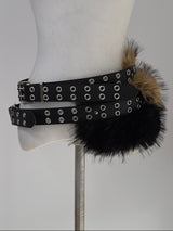 eyelet fur belt (2color)