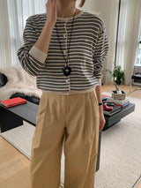 [MADE] [Planning] Slits Stripe Round Cardigan