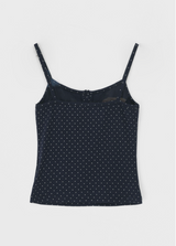 [MADE] Chori Henry Neck Dot Sleeveless (Built-in Cap)