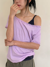 Veilah Lace Off-Shoulder Short Sleeve Tee