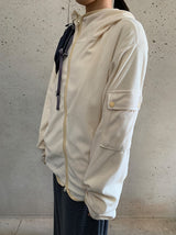 [unisex]オランヌ ウォーマーフード フリース ジップアップ