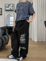 Tack Destroyed Snap Cotton Pants