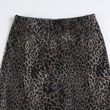 chiffon banding leopard long skirt