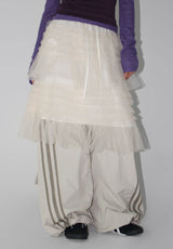 SHEER TIERED MIDI SKIRT
