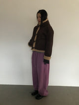 Femme Duffle Hooded Faux Shearling Jacket (2color)