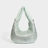 Hand-Beaded Chain Handle Evening Bag