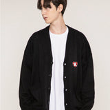 [UNISEX] Bear Red Heart Embroidered Knit Cardigan