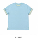 ロベン カラーマッチング ロールアップ ショートスリーブ Tシャツ