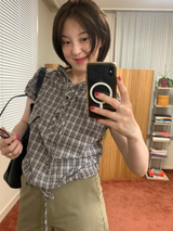 Check hoodie shirt