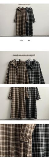 [High quality!] リトムシンチェックロングドレス (2 colors)