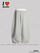 Embroidered letter wide banding sweat pants