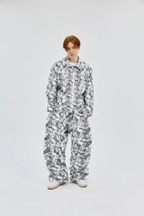 WIDE CARPENTER TRACK PANTS MONO FLOWER