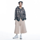 Rhinestone Camo Hoodie - BEIGE