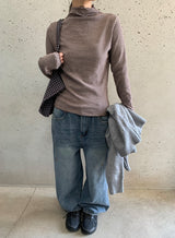 ノベット ストライプ フリル ハーフ ポーラー Tシャツ