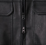 Brick pocket leather jacket
