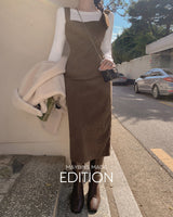 【MADE】コーデュロイビスチェロングワンピース