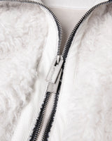 FAUX FUR MULTI ZIPPER WHITE JACKET