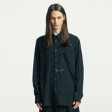 ラップピンドレープシャツ black