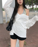 Beats Two-Button Deep V-Neck Long Sleeve