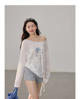 Vintage Summer Sun-Guard Off-Shoulder Lace Top