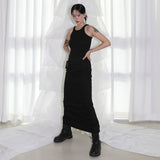 Pocket Maxi Skirt - BLACK