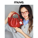 muva. Premium‑Feel Mini Hand Tote for Women, Basket‑Style Genuine‑Leather Mommy Bag, Shoulder Hand & Cross‑body Bag, New Arrival May 16