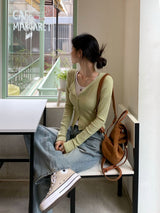 [BELLIDE MADE] Round Rib Slim Fit Cardigan