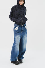 (W) Dual Dot Hooded Zip Up (2color)