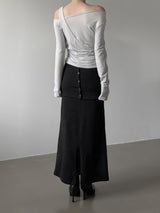 Janet two-way slit long skirt