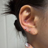 [925silver] カラーキュービックピアス (3color)
