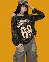 camo 88 one-shoulder T (2color)