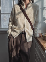 Neville two-way angora knit zip-up