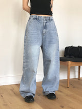 [MADE] Betz light washing back banding wide denim pants