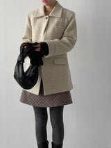 [wool95%] サンダーカラーウールハーフコート