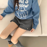 pendant wool knit shorts
