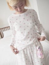 MINI FLORAL WAFFLE LONG SLEEVE (IVORY)