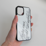 [MADE] slogan glass bumper case (white)