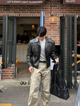 Millie cropped leather blazer jacket