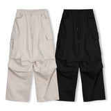 Wide Wool Pleated Cargo Pants