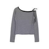 リボンワンショルダーTシャツ