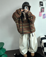 TWO PINTUCK RIVET BELT BALLOON LONG PANTS 🤎🖤💙3COLOR
