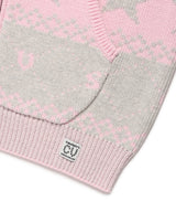 NORDIC KNIT ZIP UP HOODIE PINK(CV2FFUK680A)