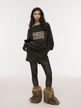 P.O.M FLUFFY SHORTS BROWN