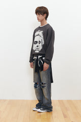 Vintage Bigface Crop Sweatshirt (Charcoal)