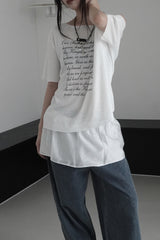 レタリングオフショルダーシースルーT (2color)