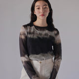 sheer marble layered tops