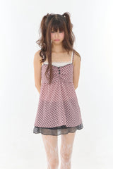 Gingham Babydoll Cami Pink